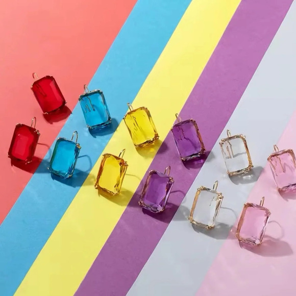 Anthropologie Aquamarine Blue and gold vintage inspired drop earrings - Picture 6 of 9